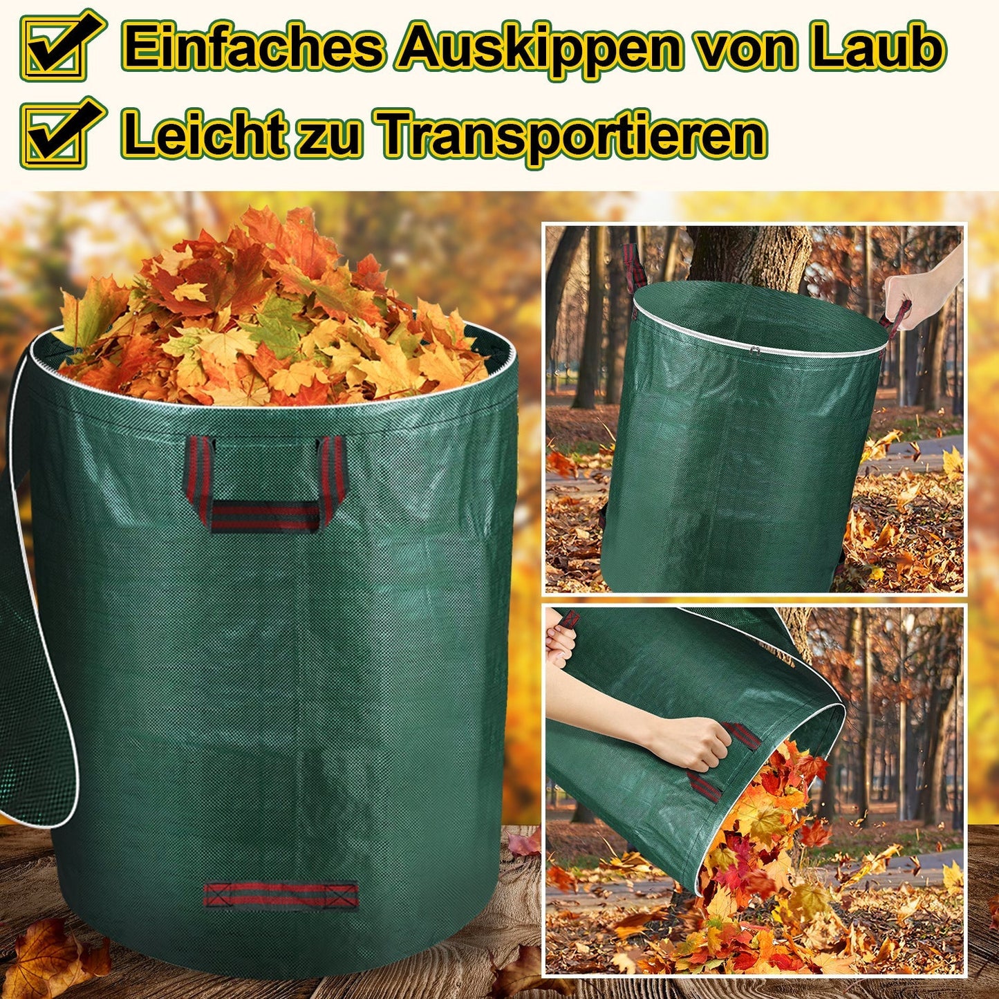 Gartenabfallsack Gartensack 272L mit Deckel | Brehn