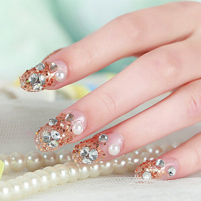 Rhinestone-dekorierte Press-on-Nägel
