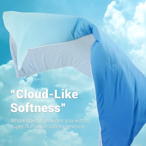 Kühlende Bettdecke absorbiert Körperwärme, um kühl zu bleiben, doppelseitige Kühldecke für heiße Schläfer Cool Fabric Q-Max>0.5, leichte Sommer-Bettdecke kalte Decke, gradient dunkelblau | Brehn