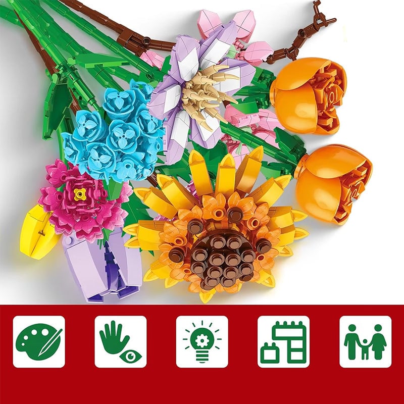 Brehn | Blumenstrauß Bauklötze Weihnachts Adventskalender Set - Weihnachtsgeschenk
