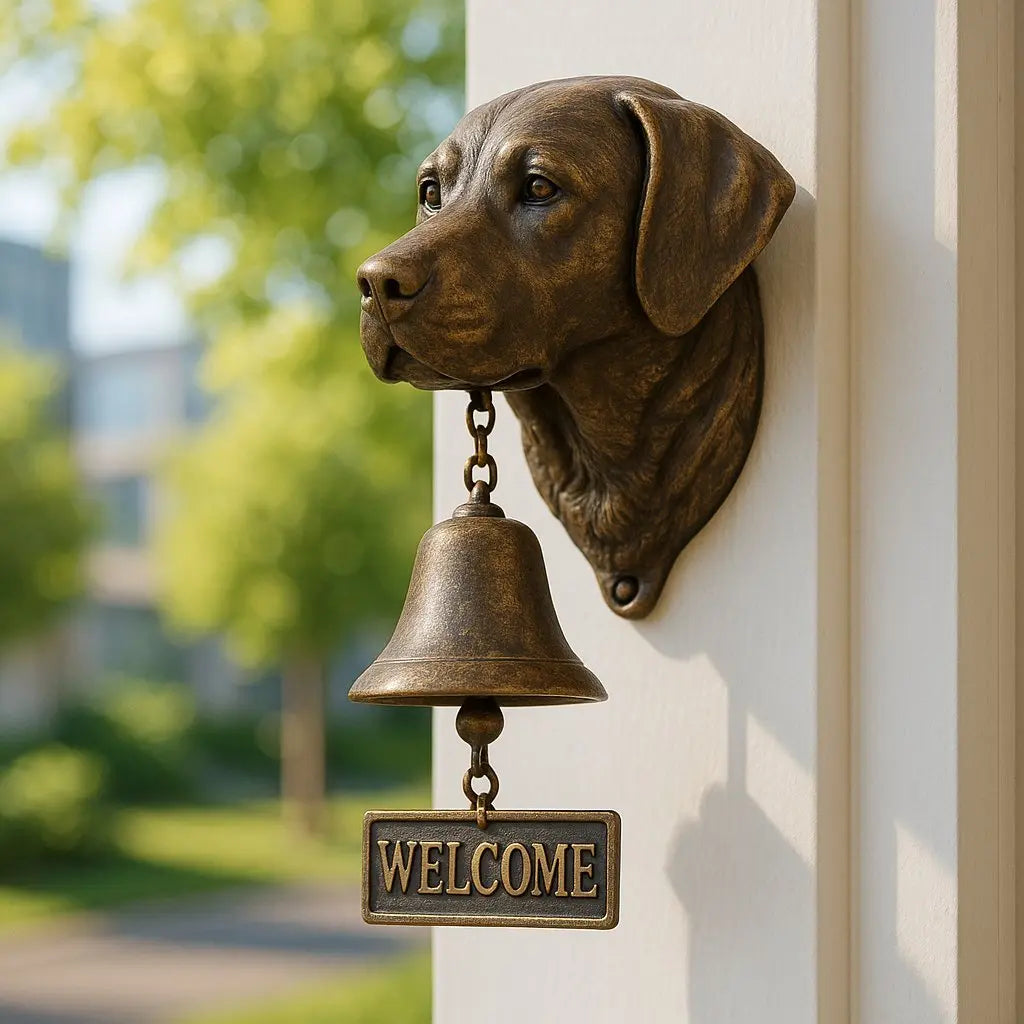 Willkommensglocke „Schäfer“ aus Bronze – Elegante Wandglocke mit Schäferhundmotiv