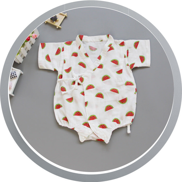 Süßes Wassermelonen-Print Baby-Strampler Brehn