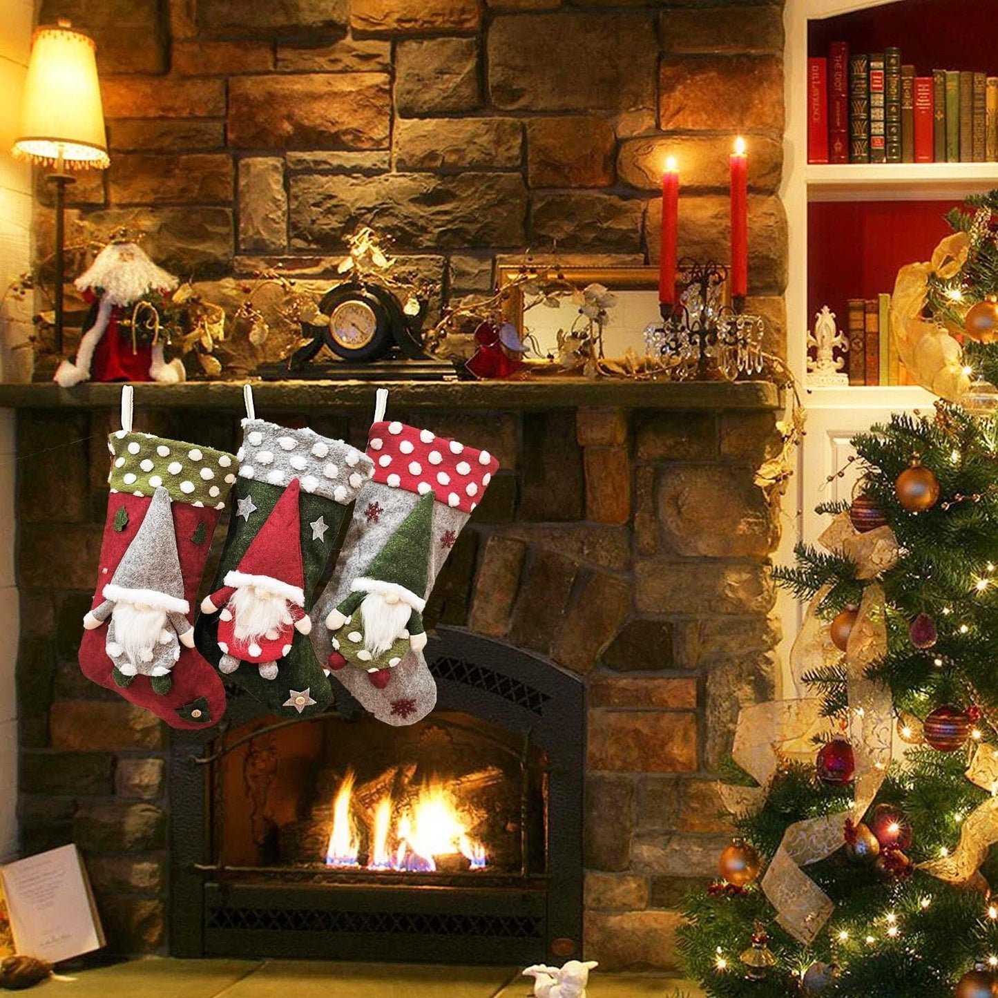 Brehn | Weihnachtsdekoration Zubehör Lambswool Dreidimensionale Weihnachtssocken