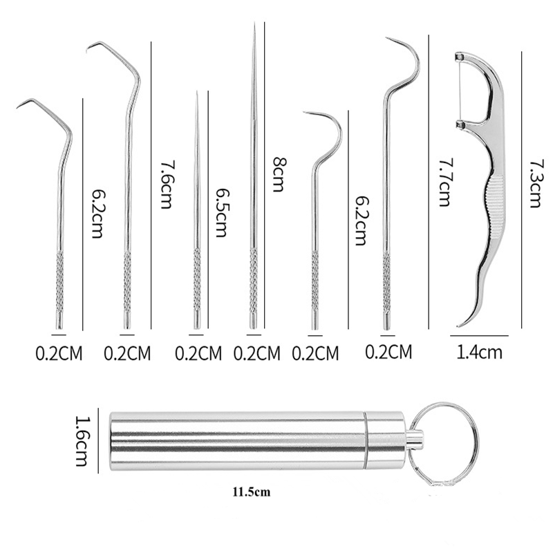 Brehn | Zahnstocher-Set aus Edelstahl (7 Stk)