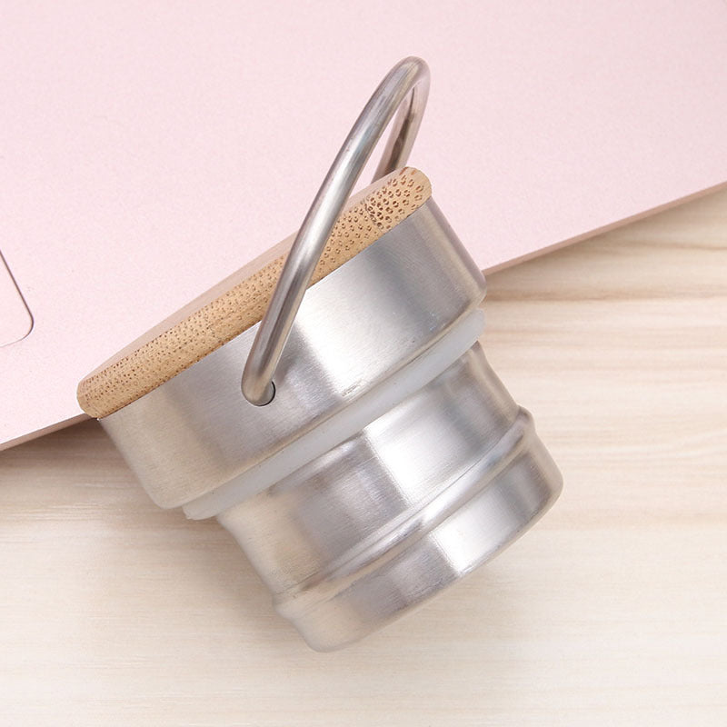 Damen Elegante Edelstahl-Trinkflasche mit nachhaltigem Holzverschluss Brehn