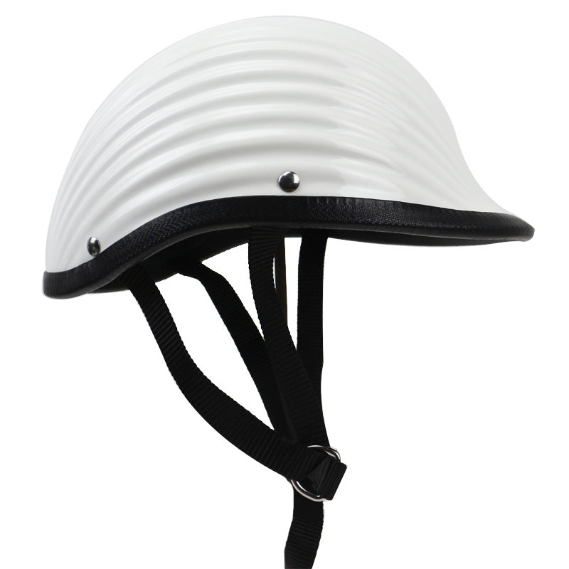 Klassischer gerippter Motorradhelm Brehn