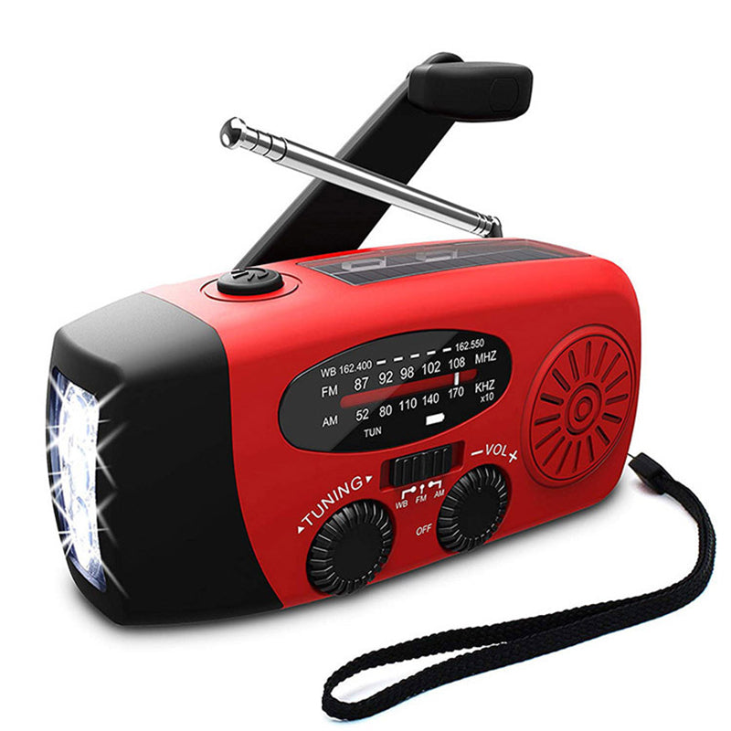 Brehn | Akku-betriebenes Notradio – Handkurbel, Solar, Taschenlampe & Powerbank – FM/AM Radio, Unverzichtbar für Katastrophen und Notfälle