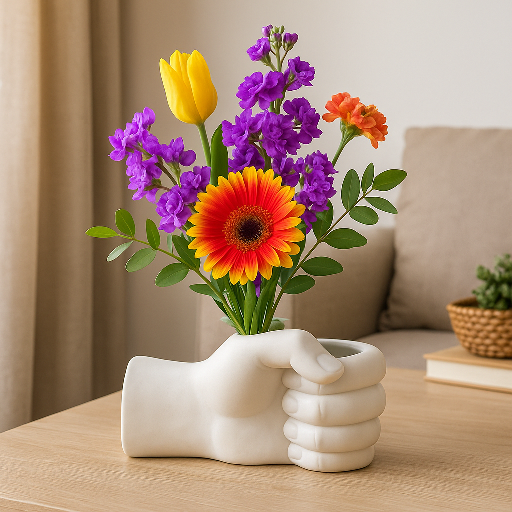 Künstlerische Handgeste Keramik Tisch Brehnumen Vase | Brehn