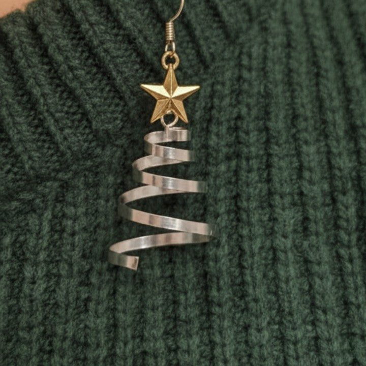 Brehn | Spiral Weihnachtsbaum Dangle Ohrringe