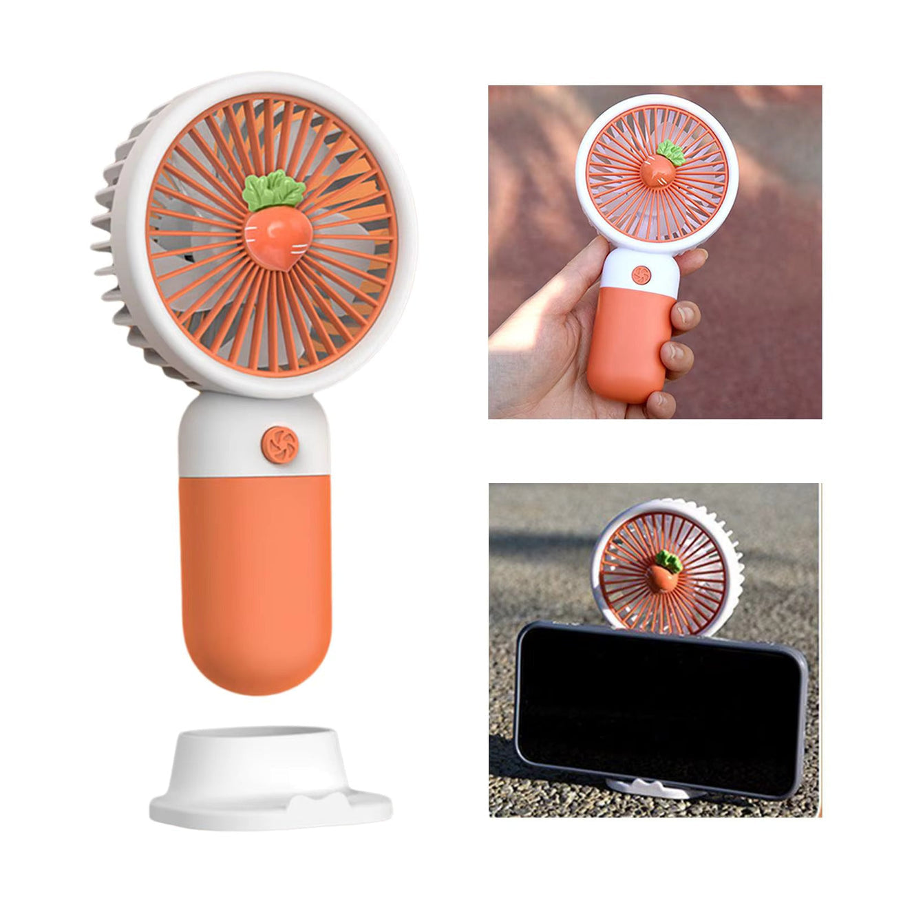 MTech Tragbarer Handventilator – Starker Wind, Geräuschlos, Wiederaufladbarer Mini-Ventilator mit Basis | Brehn