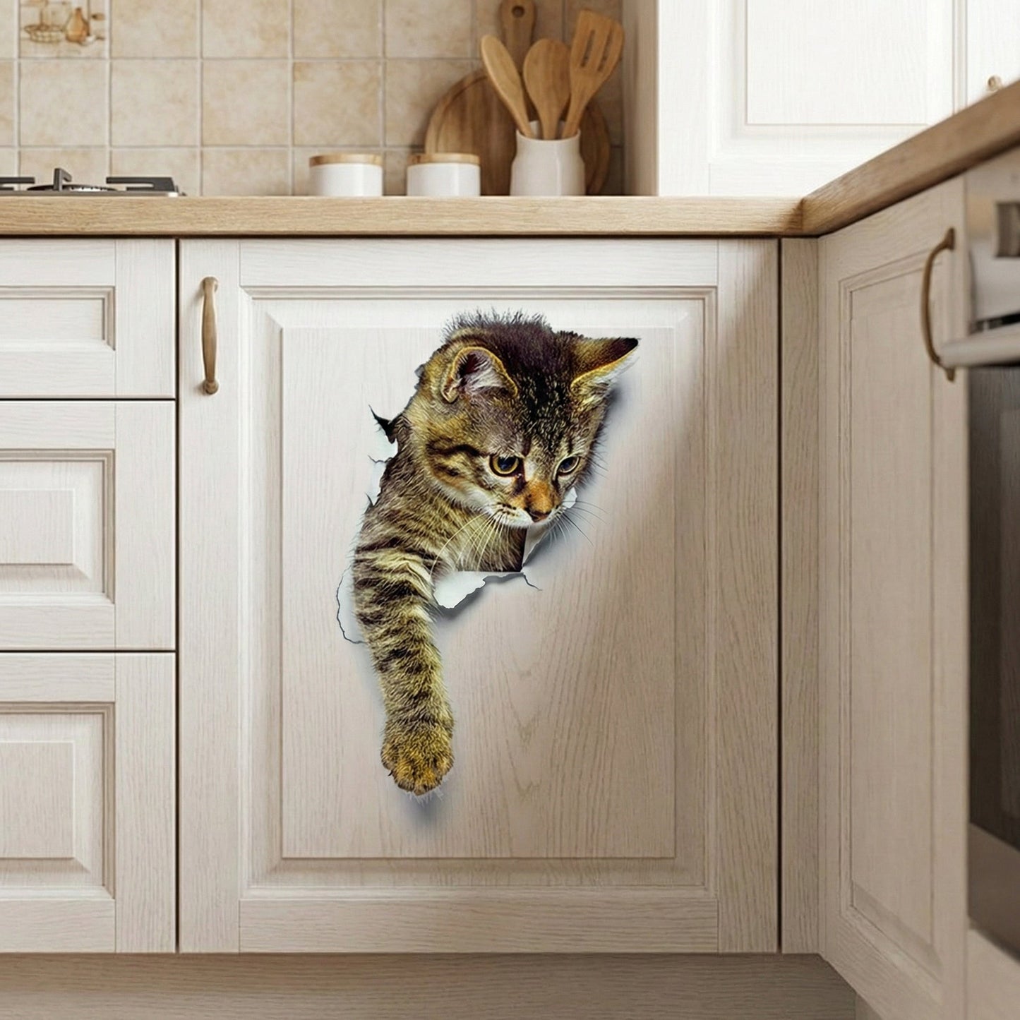 3D Toilettenschutz Katzenaufkleber