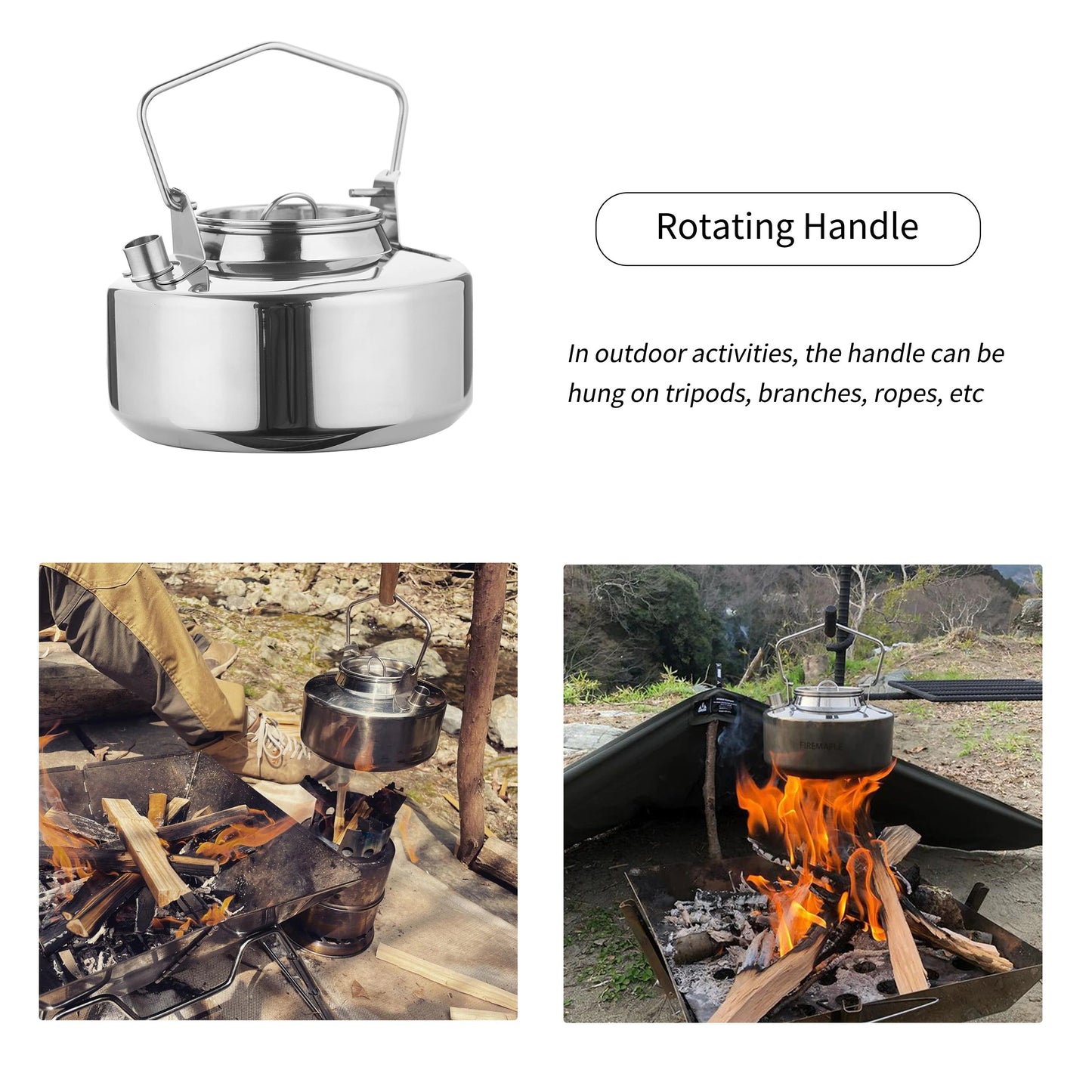 45.6oz Antarcti Edelstahl Backpacking Camping Kettle Bushcraft Gear | Brehn