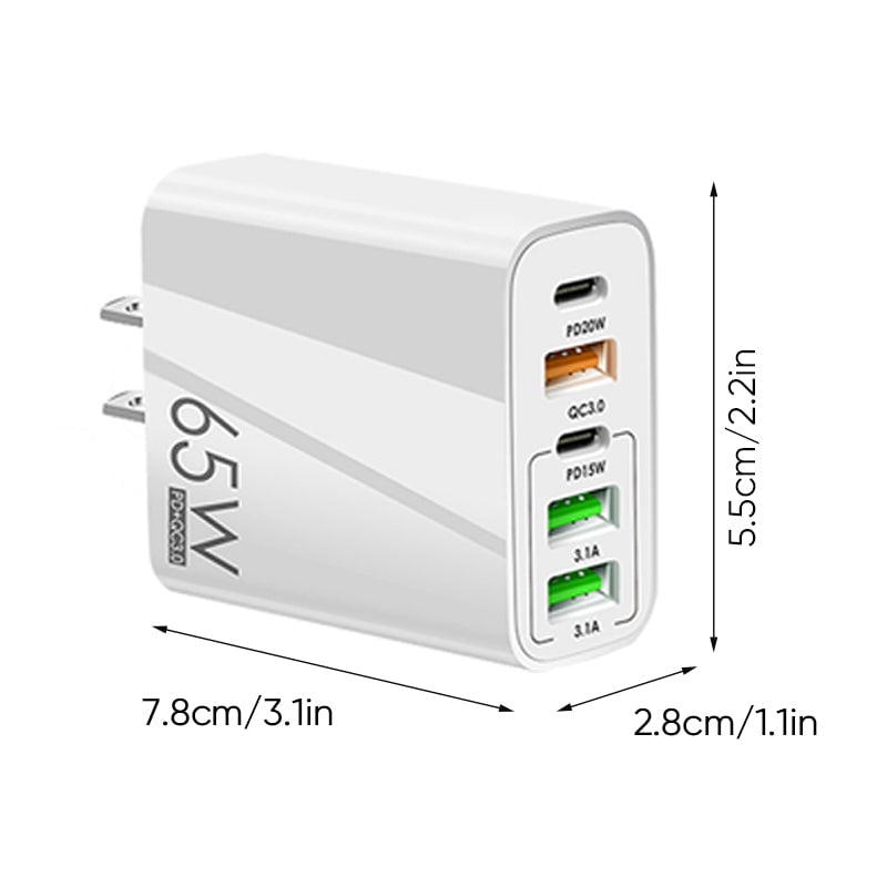 Multi-Port-Adapter 65W Schnellladegerät - US-Standard | Brehn