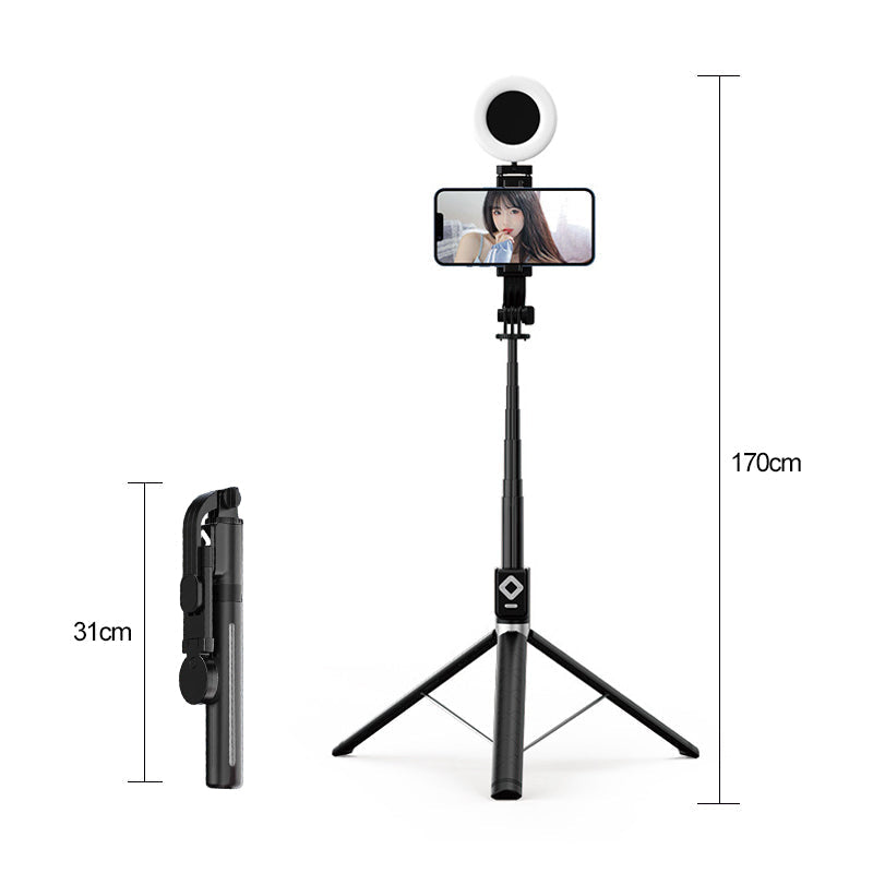 Selfie-Stick mit LED-Fülllicht | Brehn
