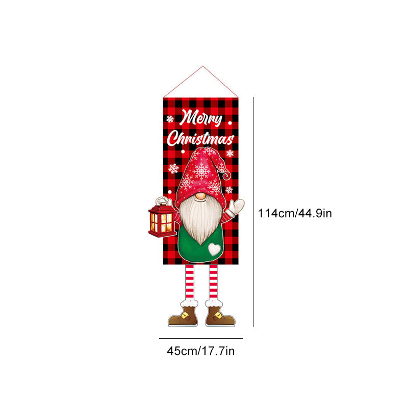 Brehn | Weihnachtsdekoration Hängender Grinch Gesichtsloser Puppen Tür Hängende Flagge Gartenflagge