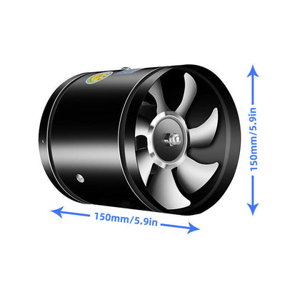 Rohrventilator Ø 150 mm leise – Abluftventilator 40 W, 600 m³/h, 2800 U/min, Metallgehäuse, für Küche & Büro