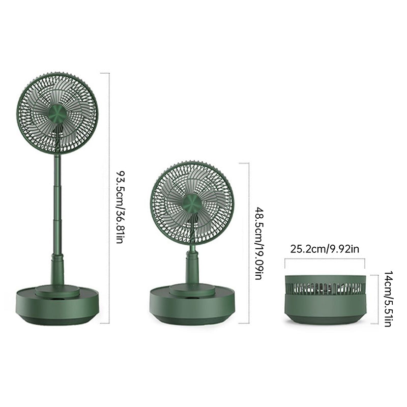 Portae Rechargeae Teleskope-Ventilator mit geräuscharmem Design und einstellbarer Höhe