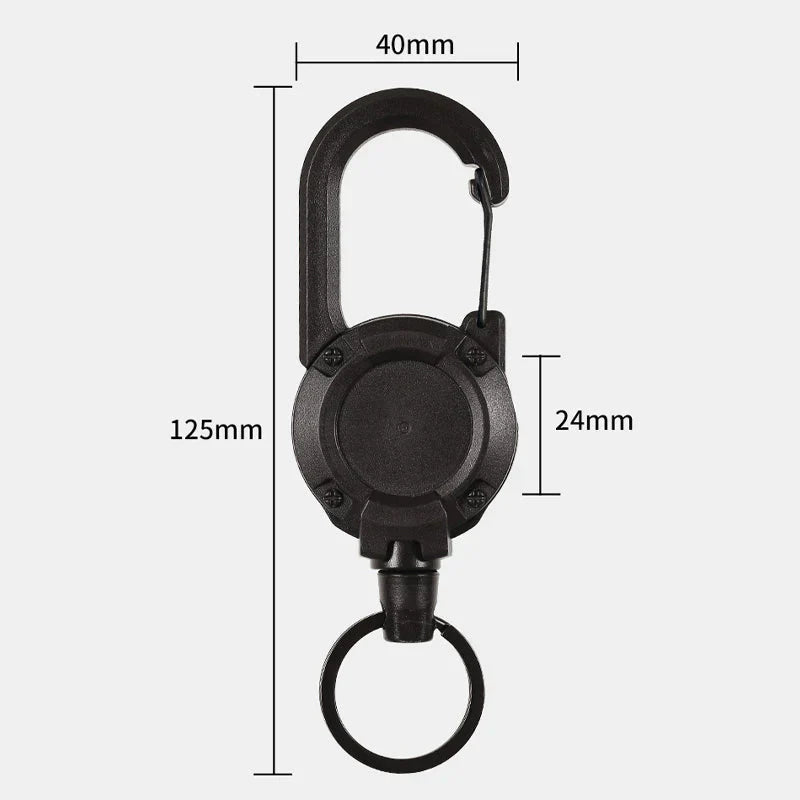 Taktisches Anti-Diebstahl Metall Kabel Schlüsselanhänger Ausziehbar Automatisch Outdoor Luya | Brehn