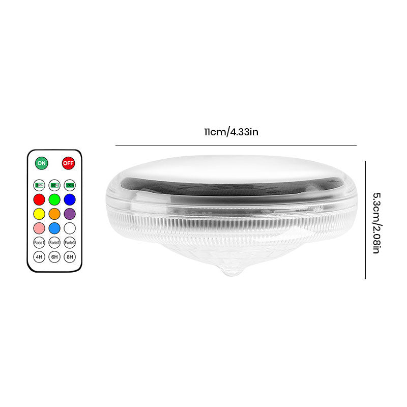 Brehn | 2 Stk. - Timer-Funktion Solarbetriebene Poolbeleuchtung mit 3 Helligkeitseinstellungen & 9 Farben