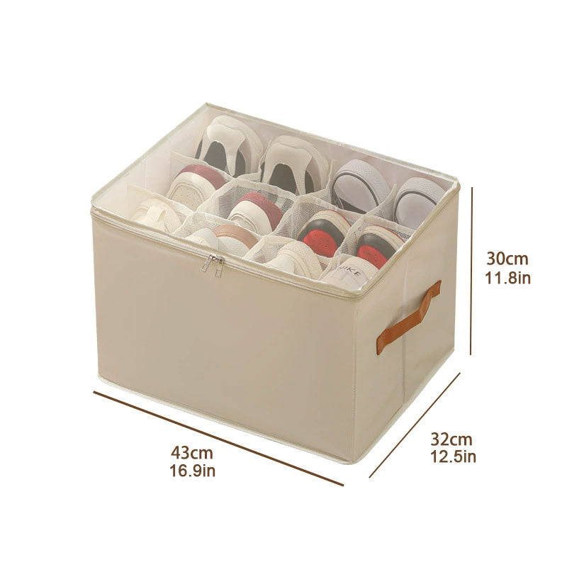 Brehn | Zusammenklappbare Schuh-Organizer-Box mit transparentem Deckel