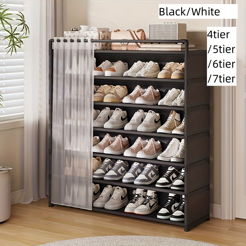 Zusammenklappbares Schuhregal mit Staubschutz 4–7 Ebenen | Brehn