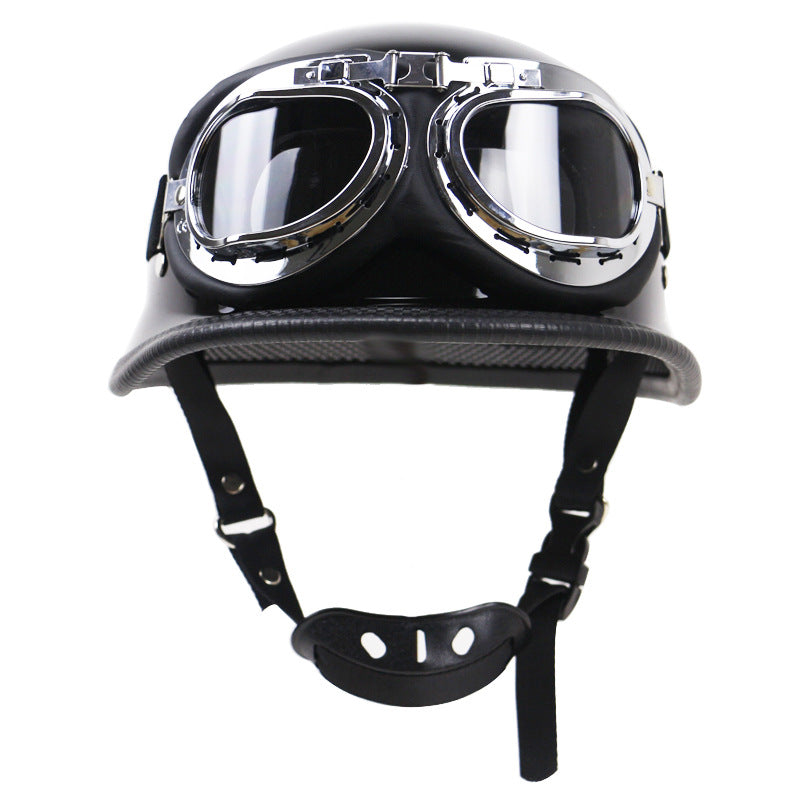 Retro-Halbhelmmotorradschutz mit Brille Brehn