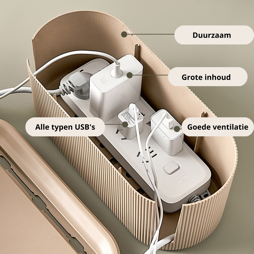 Brehn | Design Aufbewahrungsbox | Organizer für Kabel, Adapter und Steckdosenleisten