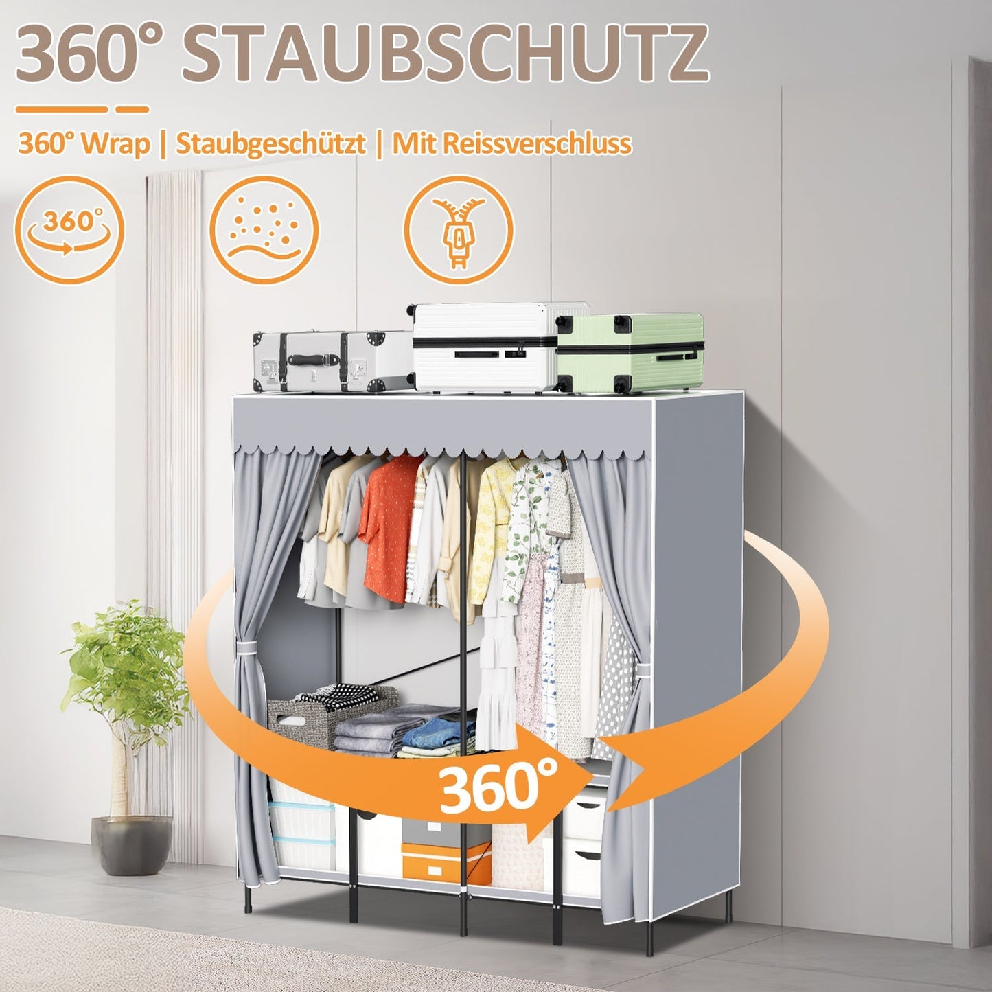 Klappbarer Kleiderschrank Schlafzimmerschrank | Brehn