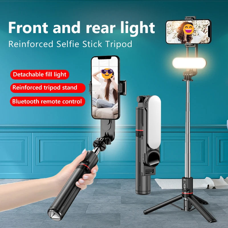 VIvolux | Ultra faltbarer integrierter Beleuchtung Selfie Stick Stativ
