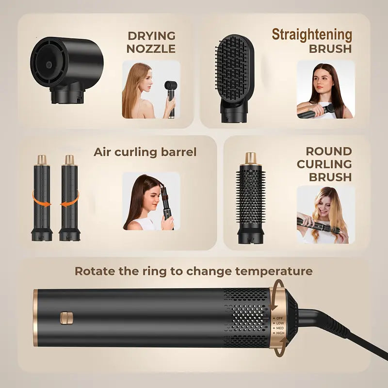 Brehn | ProStyler 5-in-1 Haistyling-Set - Fön, Lockenstab und Glätteisenbürste