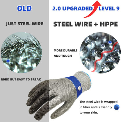 Brehn | Lebensmittelqualität Edelstahl Mesh Metall Handschuh
