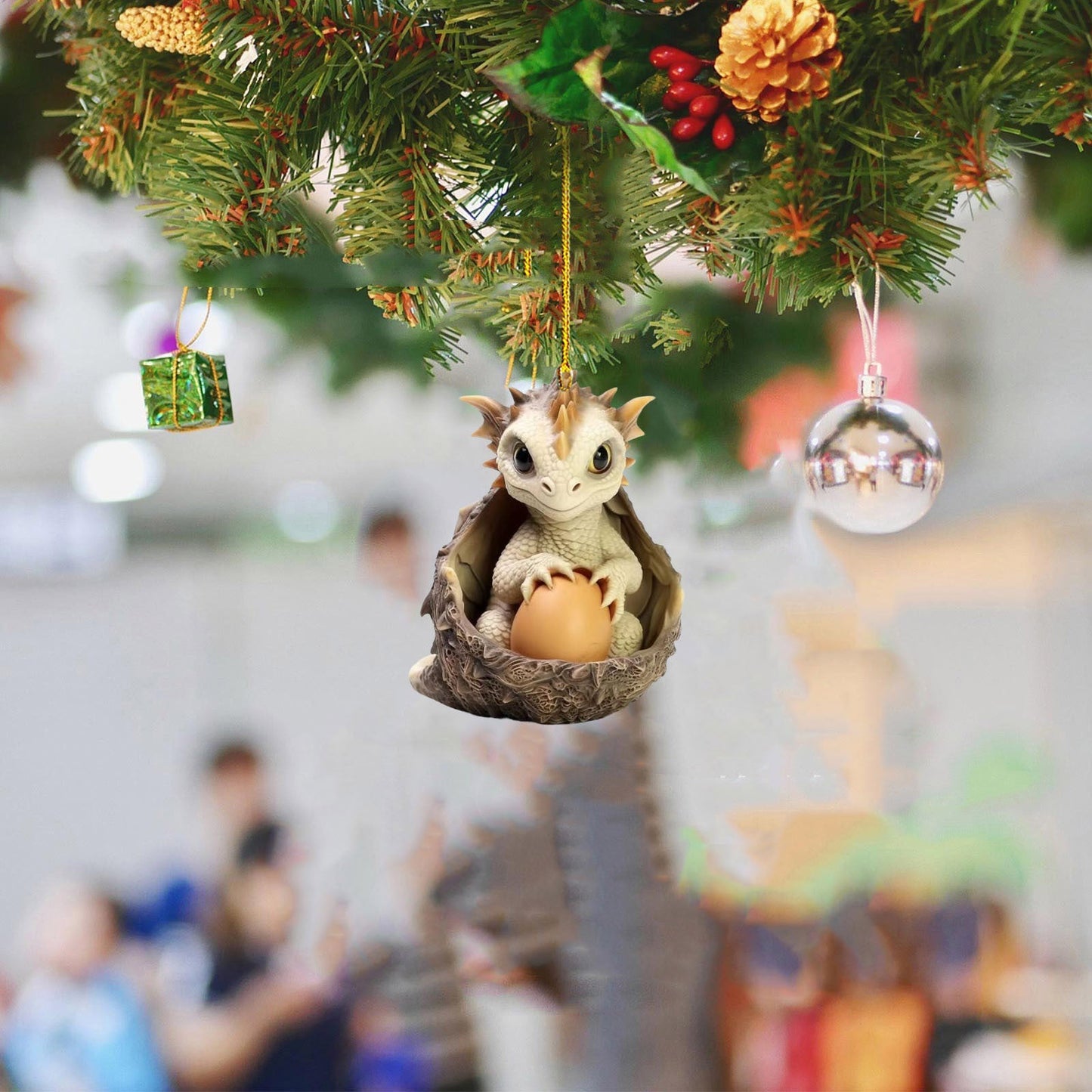 Brehn | Kreatives Drachen-Ei Schatz Acryl Auto Hängeornament Weihnachtsdekorationen