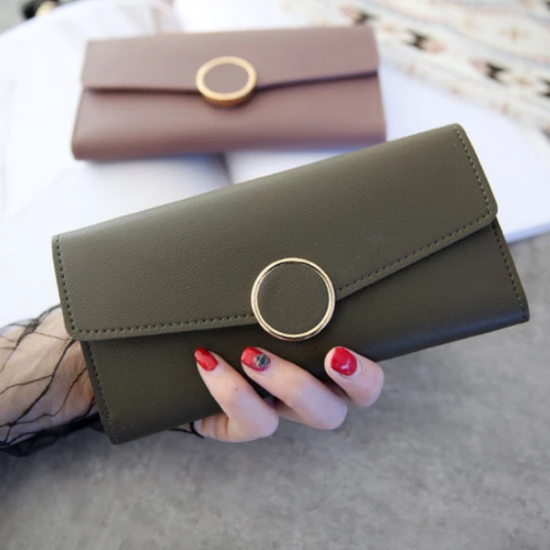 Lange Brieftasche aus PU-Leder mit Druckverschluss | Brehn