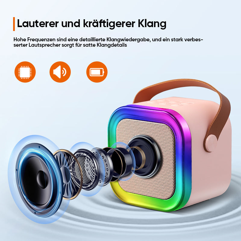 Brehn | Mini-Karaoke-Maschine für Kinder mit drahtlosen Mikrofonen