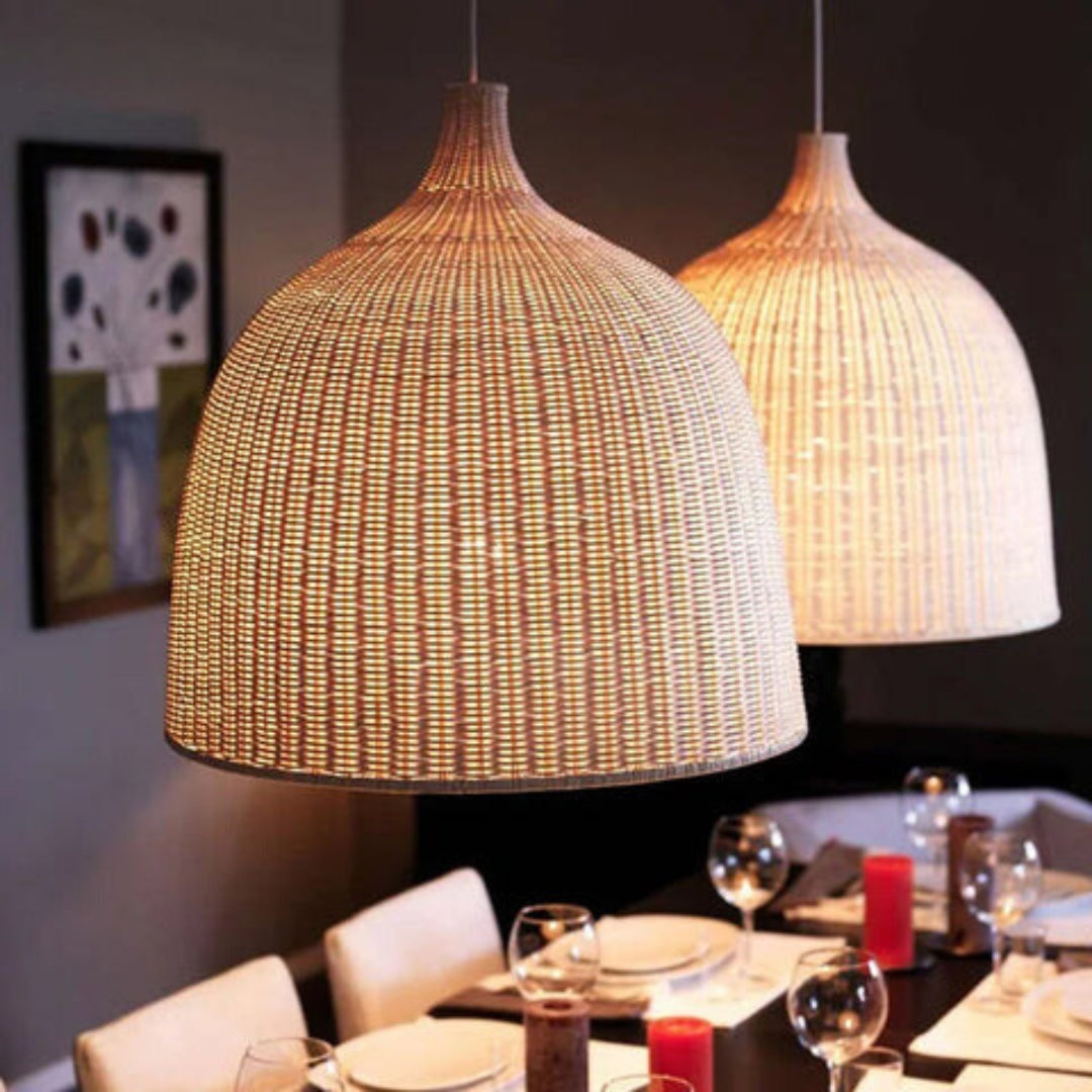 RusticGlow - Geflochtene Rattan Pendelleuchte Brehn