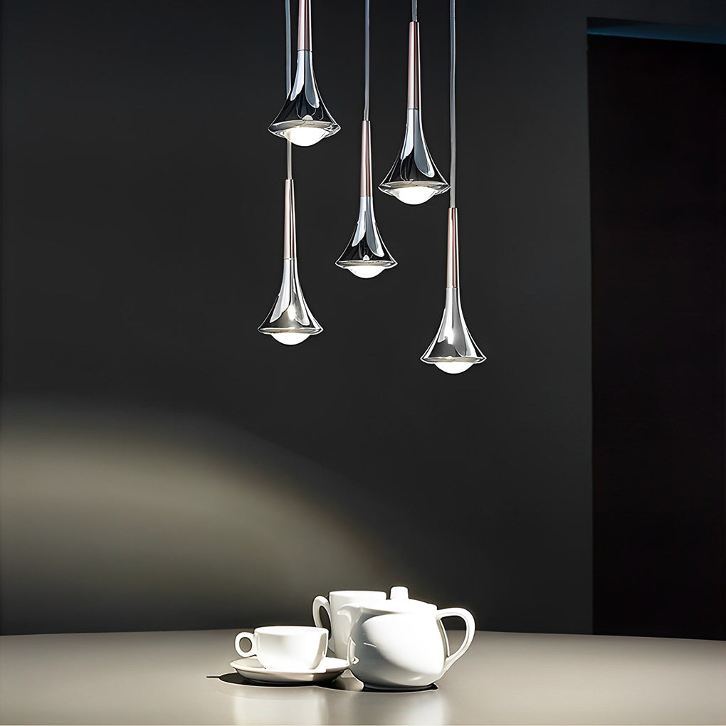 Brehn | LumiDrop Nordic Design Pendelleuchte | Tropfenform | Elegantes LED-Licht für Esszimmer & Wohnzimmer | In Schwarz, Gold & Chrom