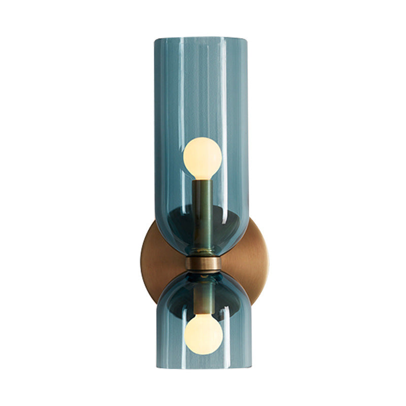 Glaswandleuchte mit Doppellampen-Design