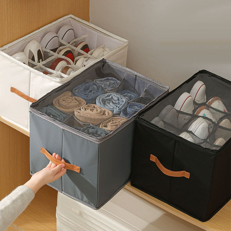 Brehn | Zusammenklappbare Schuh-Organizer-Box mit transparentem Deckel