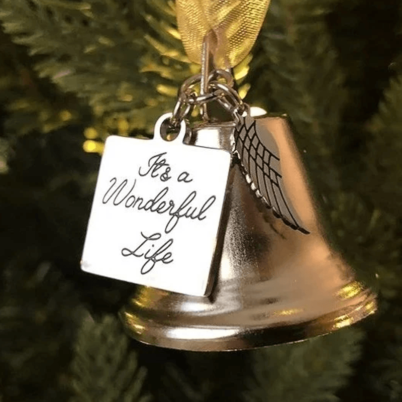 Brehn | 🎄Weihnachtsbaum-Memorial-Ornamente Engel Flügel Glocken Anhänger Hänge-Dekoration