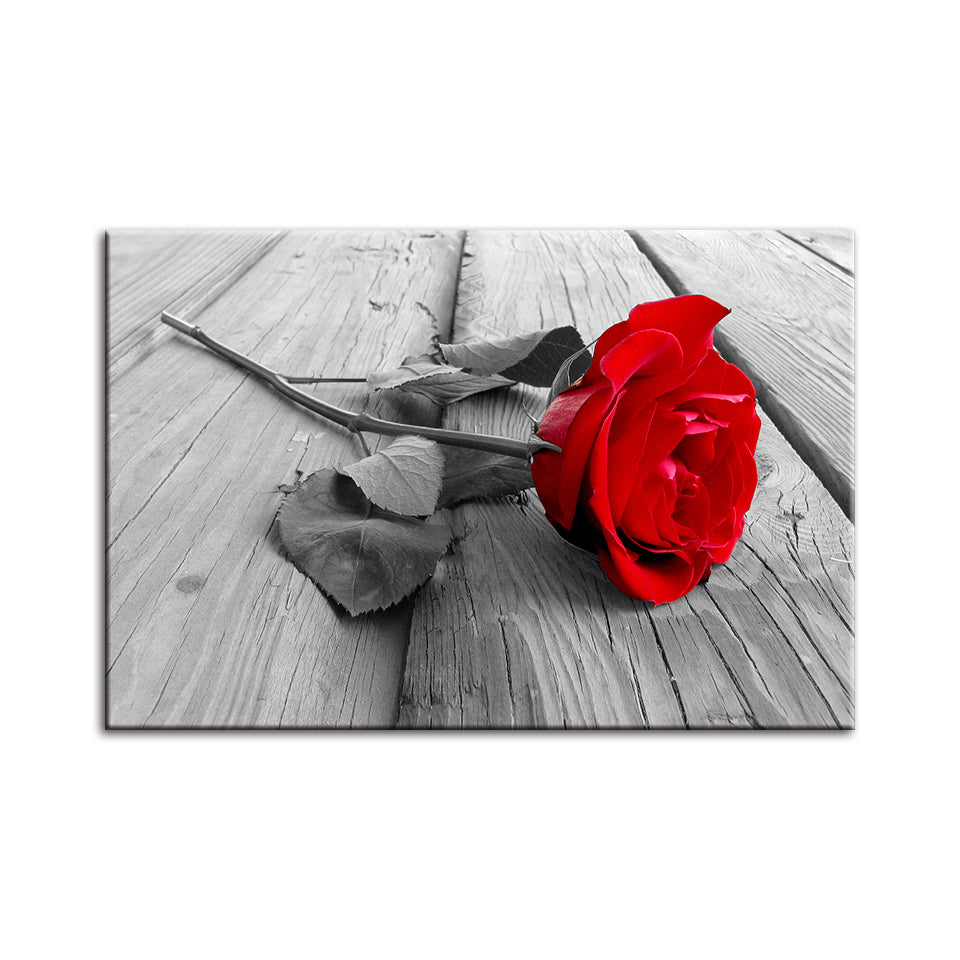 Lonely Rose - Leinwand Wandkunst Gemälde