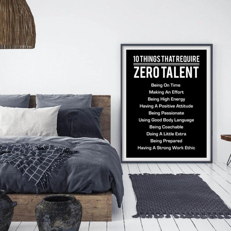 10 Dinge, die kein Talent erfordern Poster Leinwandmalerei Wand | Brehn