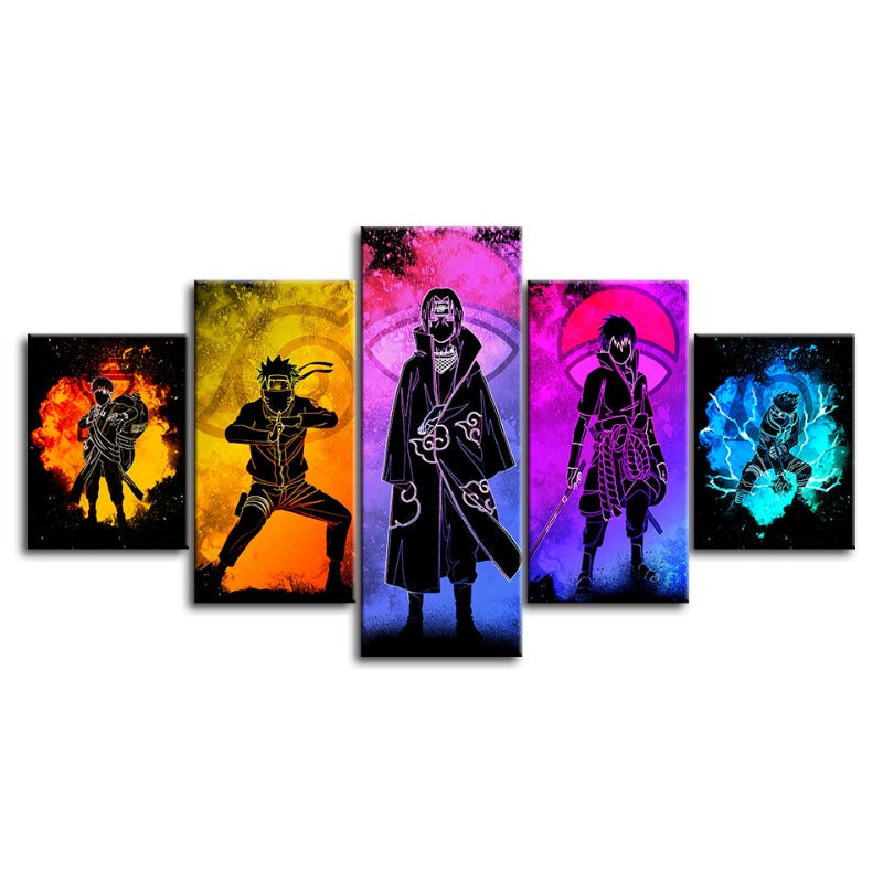 Brehn | 5 Stück Naruto Anime - Leinwand Wandkunst Gemälde