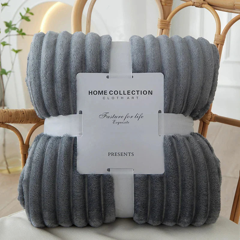 Brehn | Breite gestreifte Flanellfleece-Decke - CozyStripe