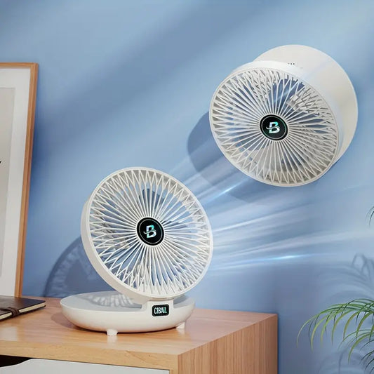 Tragbarer Wandventilator | Multifunktional, USB-Akku und flüsterleise für Zuhause, Büro und den Außenbereich | Brehn