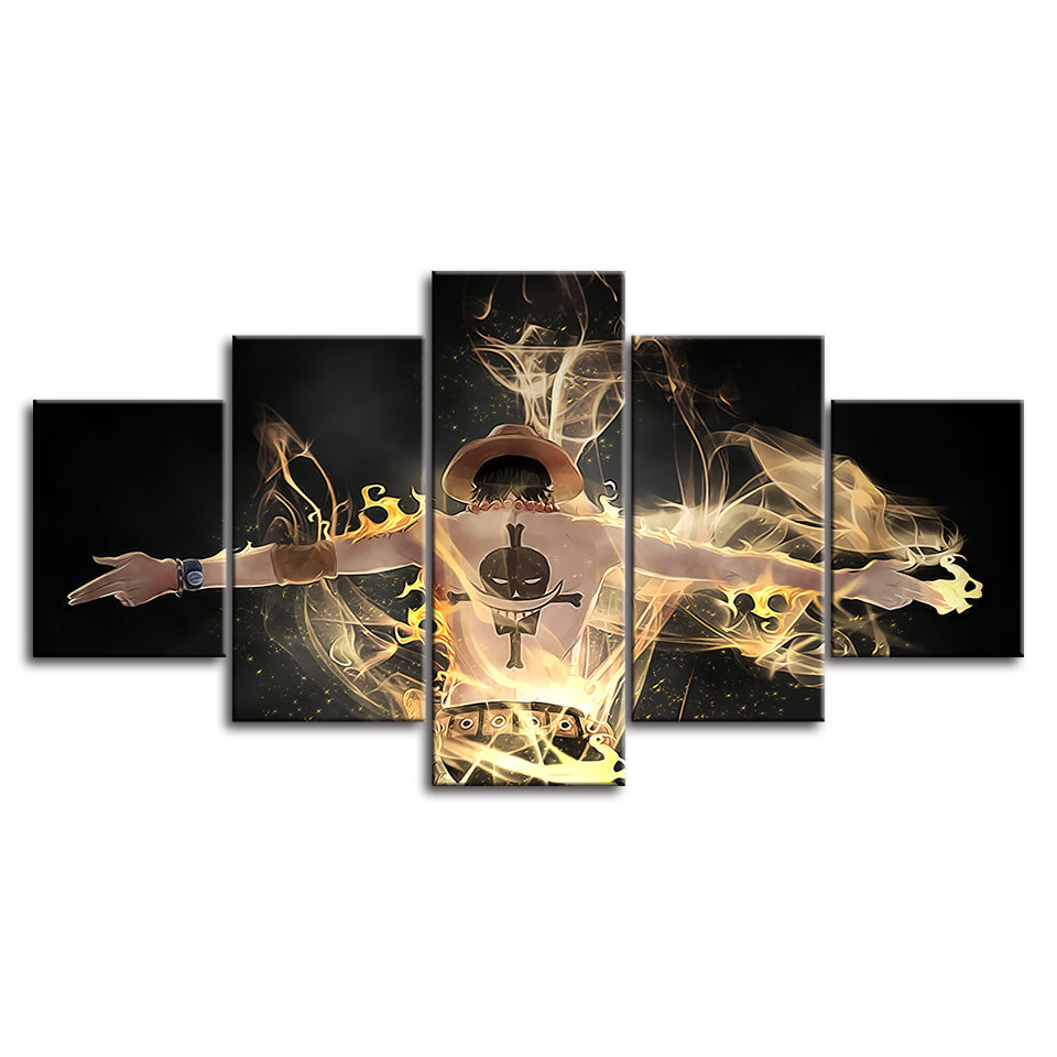 Skullman Fire 5-teiliges Leinwandbild