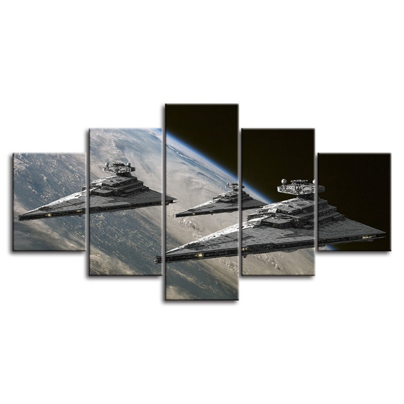 5 Stück Fantastische Aussicht aus dem Weltraum - Leinwand Wandkunst Gemälde