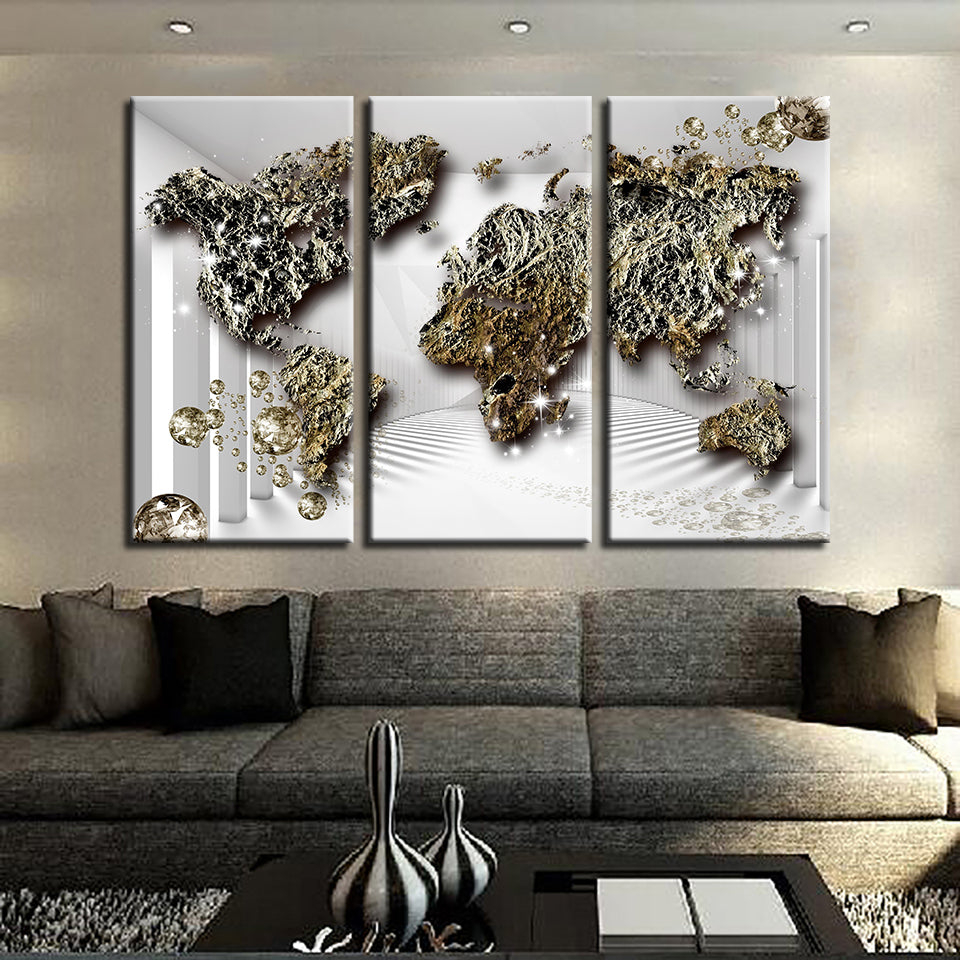 Klassische Alte Rustikale Weltkarte-Canvas Wandkunst Gemälde