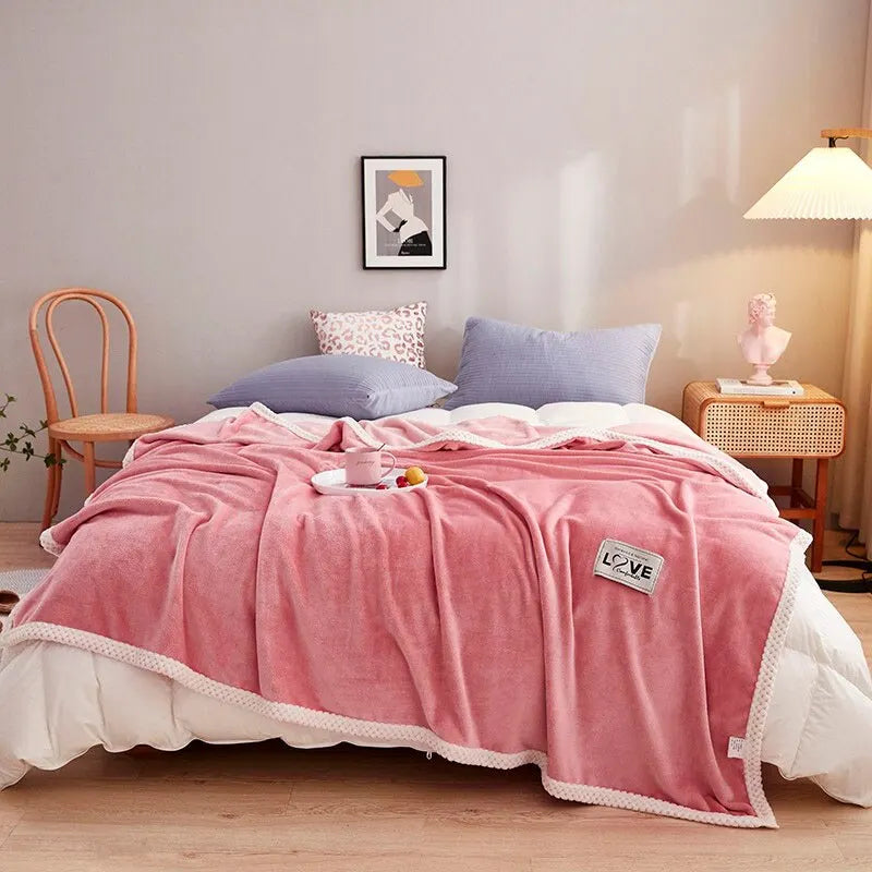 Brehn | Pink Flanellfleece-Decke - BlushCozy