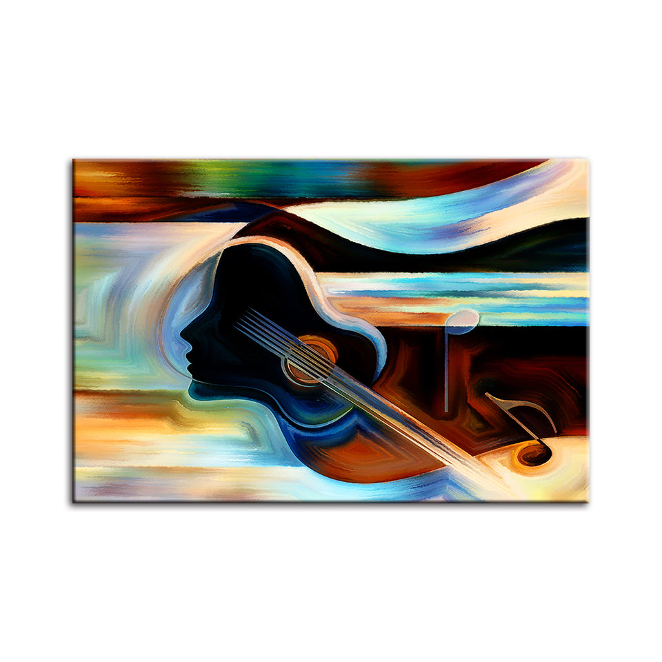 Guitar Lady - Leinwand Wandkunst Malerei