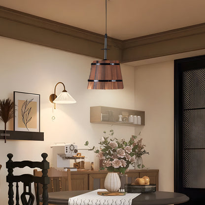 Brehn | BucketGlow Pendelleuchte - Holz Eimer Pendellampe für eine gemütliche Bar